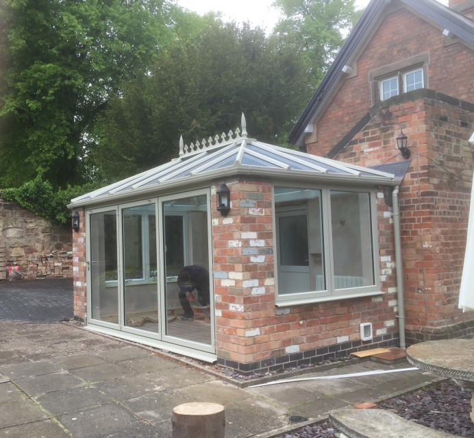 Exclusive French Grey Finish on a Conservatory at Darley Abbey in Derby