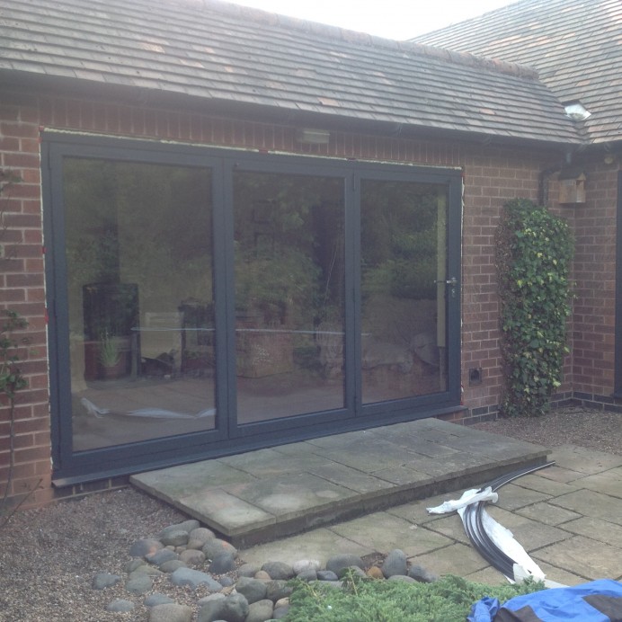 Aluminium Grey Bi-Folds in Leicester