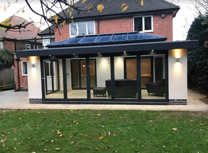 Anthracite Grey Orangery with Render