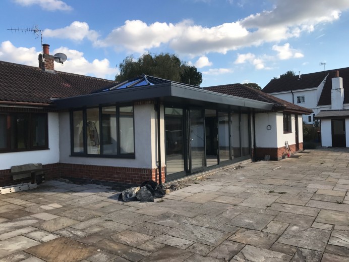 Anthracite Grey Overhang Orangery