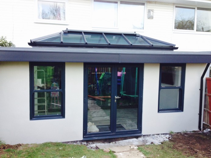 White Orangery with Anthracite Grey Additions