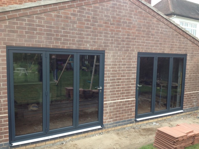 Double Anthracite Grey Bi Fold Doors Installations