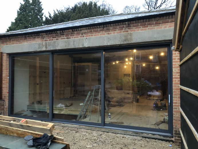 Large 9 Metre Sliding Door Installed And Floor To Ceiling