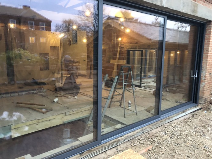 Large 9 Metre Sliding Door Installed And Floor To Ceiling