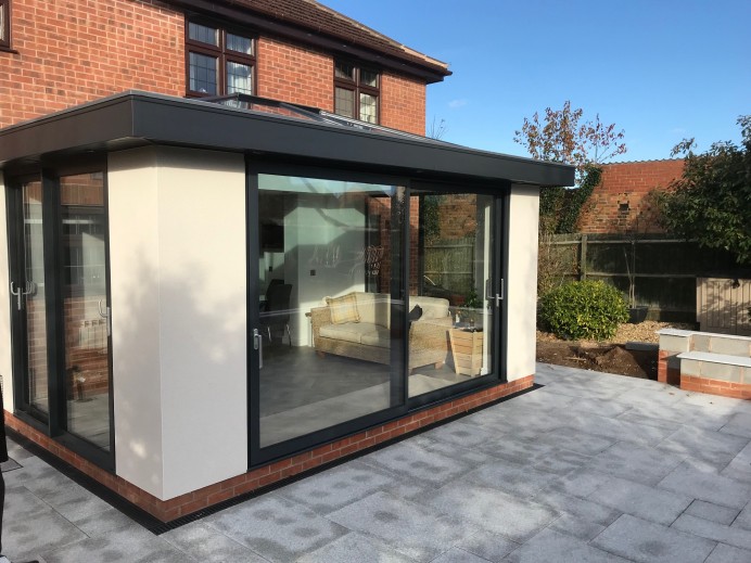 White Rendered Orangery Built at Property