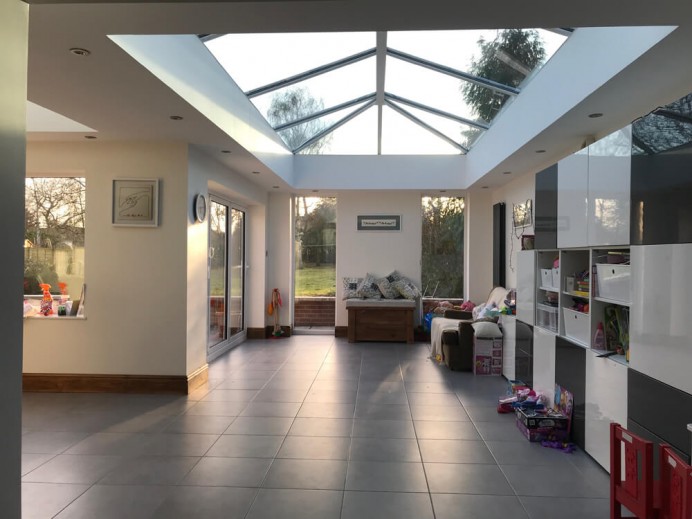 Orangery Built As Part of Kitchen Extension