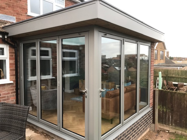 Raised Dark Silver Metallic Orangery Built